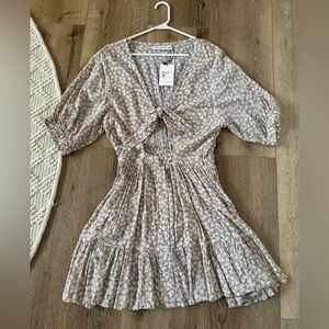 FAITHFULL THE BRAND Floral Tie-Front Dress